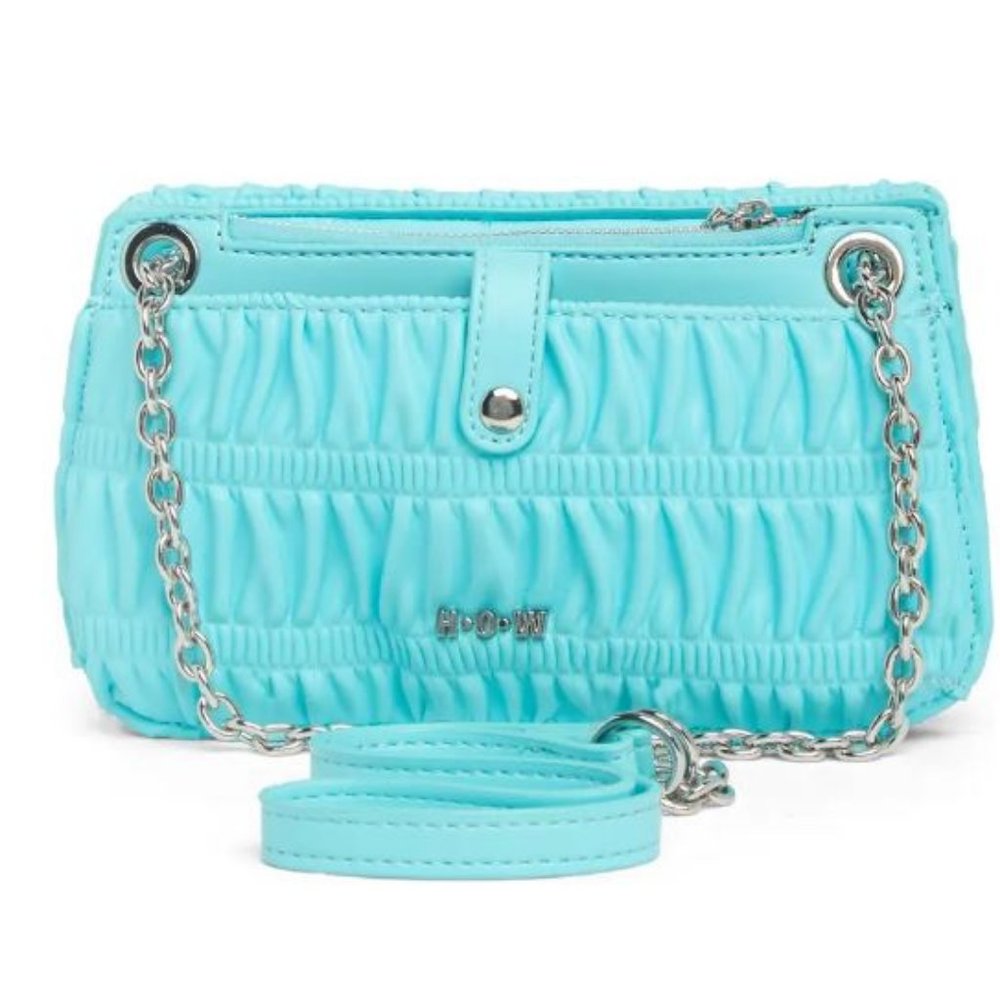 House of Want Sky Blue Shirred Shoulder Bag